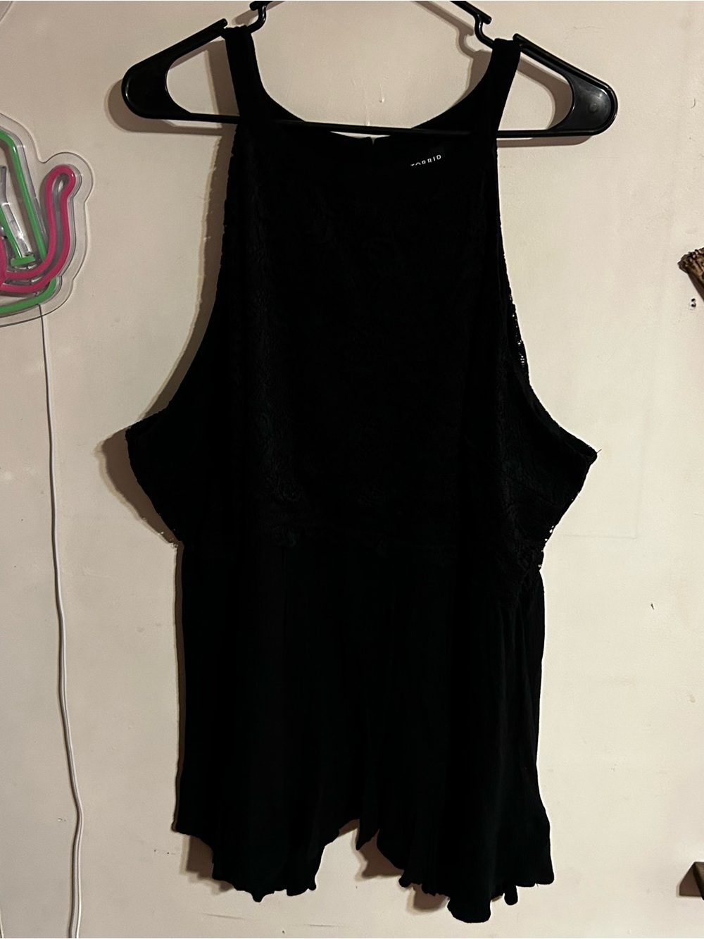 3x Torrid Romantic Black Lace Trim Sleeveless Top